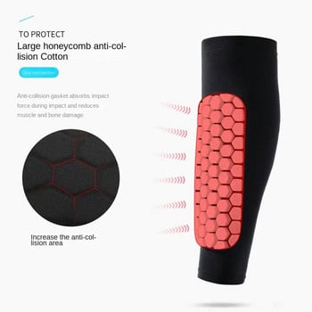 1 PC Honeycomb Soccer Shin Guards Ασπίδες ποδοσφαίρου Αθλητικό κολάν Shinguards Μανίκια ποδιών Προστατευτικό στέλεχος προστατευτικού εργαλείου