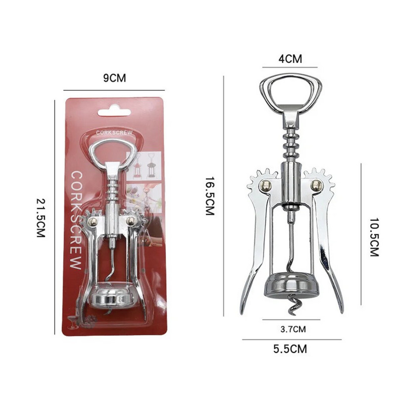 Vyno atidarytuvas nerūdijančio plieno raudono vyno atidarytuvas Sparno tipas Metaliniai someljė kamščiatraukiai butelių atidarytuvai kamščiatraukiai vyno kamštienos valiklis