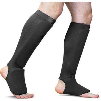 Cotton Boxing Shin Guards MMA Instep Ankle Protector Foot Protection TKD Kickboxing Pad Muaythai Training Leg Support Protectors