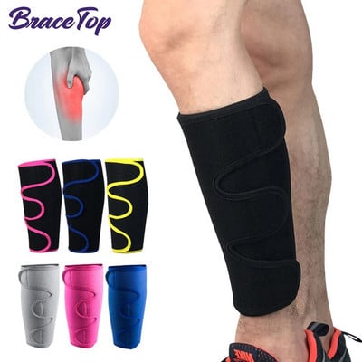 BraceTop 1PC Sport Shin Guard Leg Warmers Sleeve Calf Guards Protection Ρυθμιζόμενη για άρση βαρών με ποδήλατο μπάσκετ