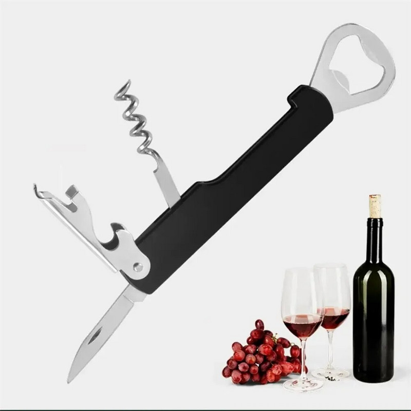 Skardos folijos pjaustytuvas butelių atidarytuvas Patvarus 3 viename nerūdijančio plieno butelių atidarytuvas namų virtuvei Vyno alaus atidarytuvas vandeniui, kad būtų lengva