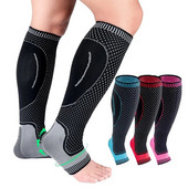 1 paar kootud jooksujalgrattasoojendajad Elastne pahkluu kaitse jalgpallile korvpallile spordijala sääre kompressioonvarrukad