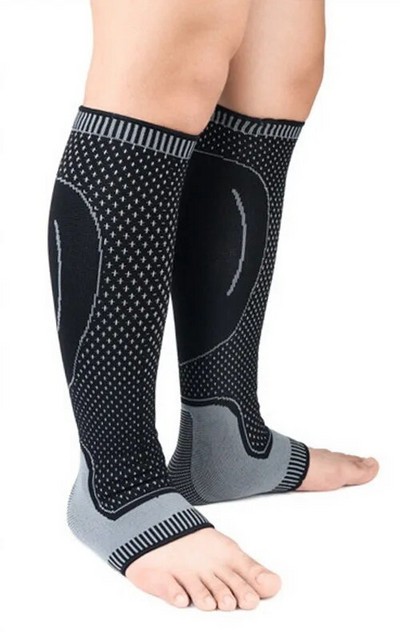 1 paar kootud jooksujalgrattasoojendajad Elastne pahkluu kaitse jalgpallile korvpallile spordijala sääre kompressioonvarrukad