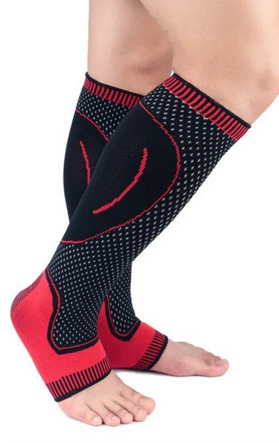 1 paar kootud jooksujalgrattasoojendajad Elastne pahkluu kaitse jalgpallile korvpallile spordijala sääre kompressioonvarrukad