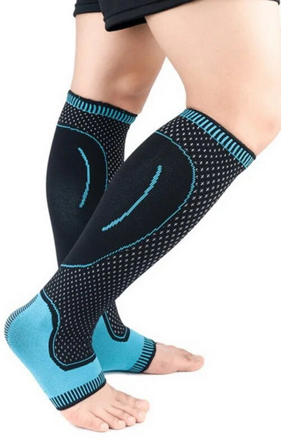 1 paar kootud jooksujalgrattasoojendajad Elastne pahkluu kaitse jalgpallile korvpallile spordijala sääre kompressioonvarrukad