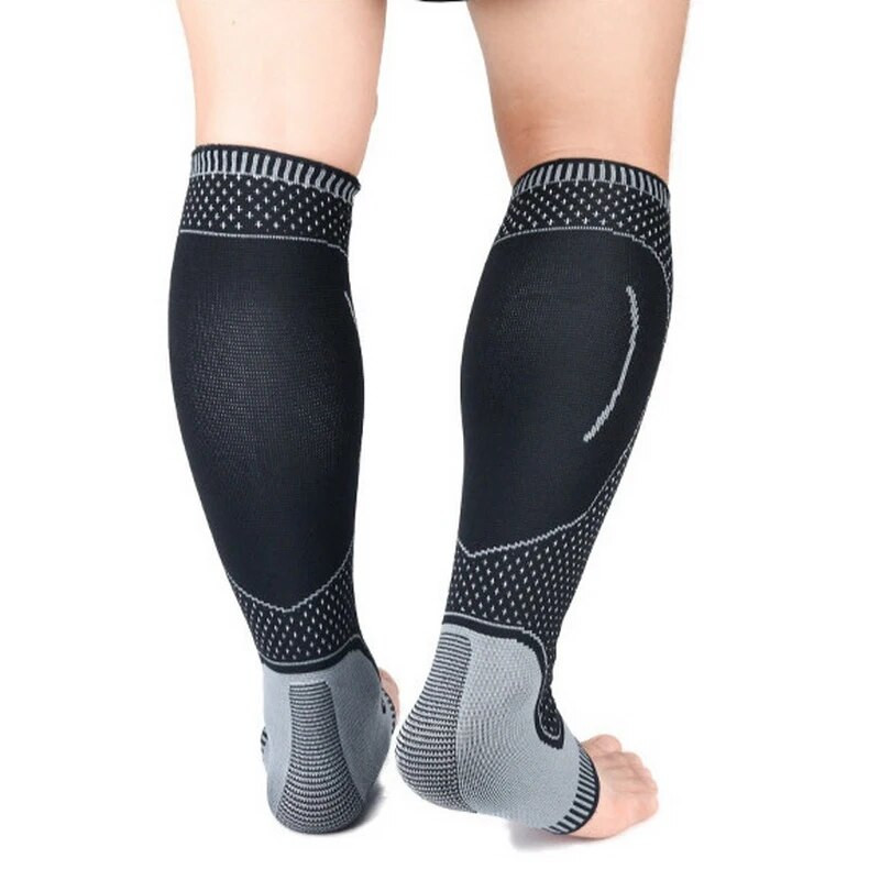 1 paar kootud jooksujalgrattasoojendajad Elastne pahkluu kaitse jalgpallile korvpallile spordijala sääre kompressioonvarrukad