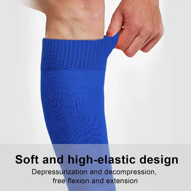 Kompresijske čarape za noge bez stopala, prozračne nogometne štitnike za potkoljenice, čarape s rukavima za nogometne štitnike za potkoljenice, dječje nogometne kanilere