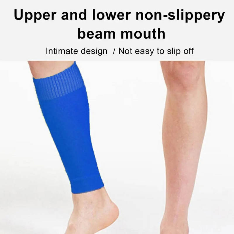 Kompresijske čarape za noge bez stopala, prozračne nogometne štitnike za potkoljenice, čarape s rukavima za nogometne štitnike za potkoljenice, dječje nogometne kanilere