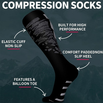 1 чифт градуирани компресионни чорапи Чорапи за поддържане на прасеца Дамски Мъжки чорапи до коляното 20-30 mmhg за мъже Дамски бягащи, кърмещи, атлетични