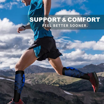 1 ζεύγος κάλτσες διαβαθμισμένης συμπίεσης Κάλτσες υποστήριξης γάμπας Γυναικείες άντρες 20-30 mmhg Κάλτσες ψηλά στο γόνατο για άνδρες Γυναικεία τρέξιμο, νοσηλευτική, αθλητική