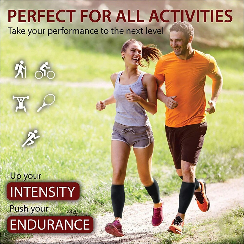 1 KOM Kompresijski rukavi za potkoljenicu - čarape bez stopala za trčanje, biciklizam, fitness, udlage potkoljenice, proširene vene, artritis, uganuća