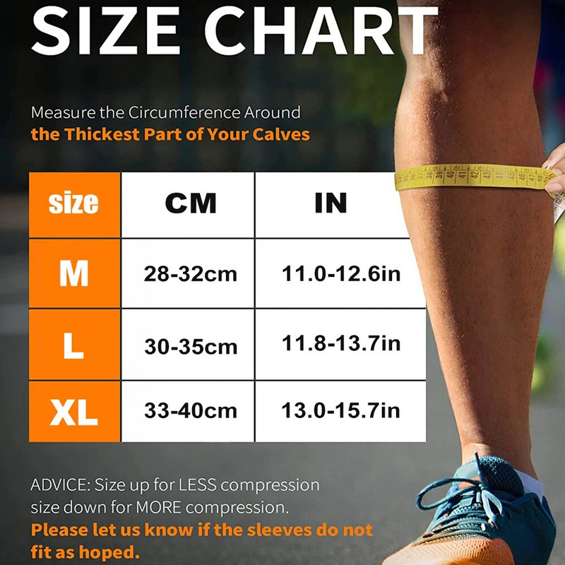 1 KOM Kompresijski rukavi za potkoljenicu - čarape bez stopala za trčanje, biciklizam, fitness, udlage potkoljenice, proširene vene, artritis, uganuća