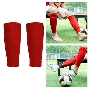2 чифта спортни футболни предпазни чорапи за пищяли за деца Футболни подложки за пищяли Поддържащи предпазители за прасеца с ръкави за възрастни тийнейджъри Деца