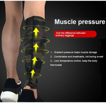 1 Ζεύγος Υποστήριξη γάμπας Camo μανίκι συμπίεσης ποδιών για τρέξιμο Αθλητικές κάλτσες Νάρθηκας κνήμης για εξωτερική άσκηση Περιτύλιγμα