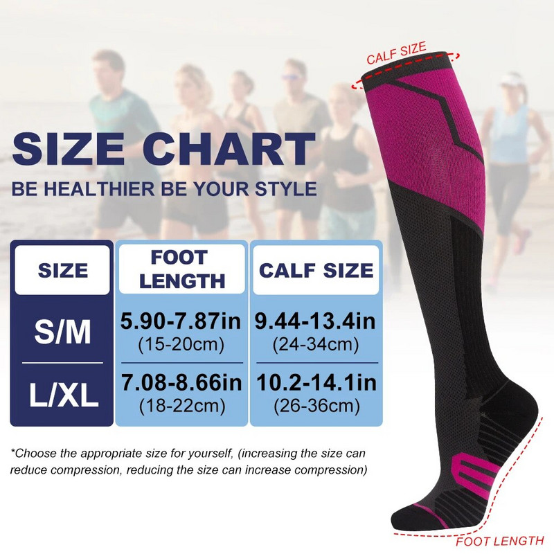 1 paar säärekompressioonsokke, veenilaiendite ravi meestele, naistele, õde, jooksmas 20–30 mmhg. Parimad lennureisid