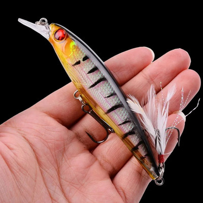 1PCS Laser Minnow Fishing Lure 11CM 13G pesca куки за риболов, воблер, принадлежности crankbait, изкуствена Япония, твърда стръв, swimbait