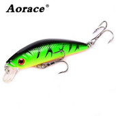 Aorace Minnow žvejybos masalas 70mm 8g 3D Eyes Crankbait vobleris dirbtinio plastiko kieto masalo žvejybos reikmenys
