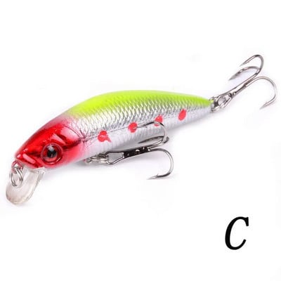 Aorace Minnow žvejybos masalas 70mm 8g 3D Eyes Crankbait vobleris dirbtinio plastiko kieto masalo žvejybos reikmenys