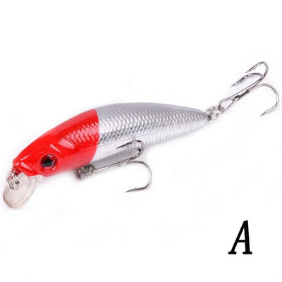 Aorace Minnow žvejybos masalas 70mm 8g 3D Eyes Crankbait vobleris dirbtinio plastiko kieto masalo žvejybos reikmenys