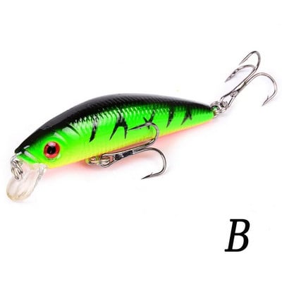 Aorace Minnow horgászcsali 70mm 8g 3D Eyes Crankbait wobbler mesterséges műanyag kemény csali horgászfelszerelés