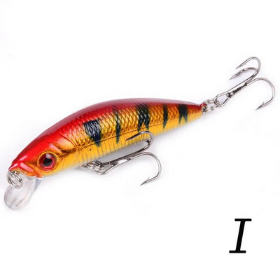 Риболовна примамка Aorace Minnow 70 mm 8 g 3D Eyes Crankbait воблер Изкуствена пластмасова твърда стръв Риболовни принадлежности