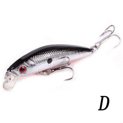 Aorace Minnow žvejybos masalas 70mm 8g 3D Eyes Crankbait vobleris dirbtinio plastiko kieto masalo žvejybos reikmenys