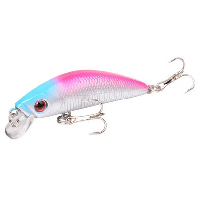 Aorace Minnow žvejybos masalas 70mm 8g 3D Eyes Crankbait vobleris dirbtinio plastiko kieto masalo žvejybos reikmenys