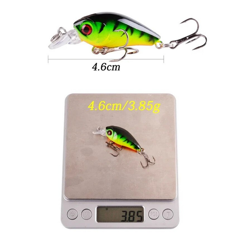 1 vnt Minnow žvejybos masalas 45 mm 3,8 g Crankbait kietas masalas Topwater dirbtinis vobleris Bass Japan Muselinės žvejybos priedai