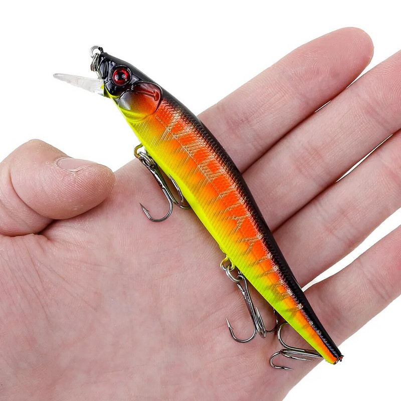 1tk Kalasööt 115mm/14g Minnow Crankbait Voblerid 3D Eyes Ahvena tehissööt haugi karpkala sööt ujumissööt kalapüügi Pesca