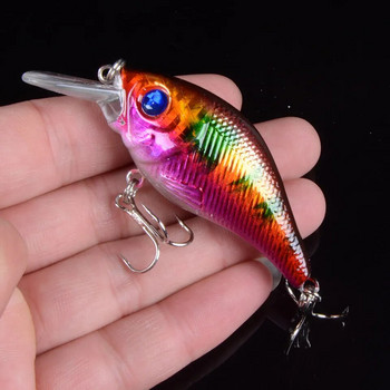 1 τεμ 7,5 cm 10,2 g Hard VIB Lures Fishing Minnow Bait Treble Hooks Sinking Crankbait Wobblers Fishing Tackle 3DEyes