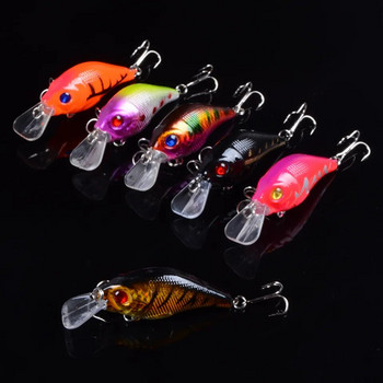 1 τεμ 7,5 cm 10,2 g Hard VIB Lures Fishing Minnow Bait Treble Hooks Sinking Crankbait Wobblers Fishing Tackle 3DEyes