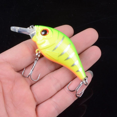 1tk 7,5cm 10,2g kõvad VIB landid kalapüügi Minnow söödaga Treble konksud uppuvad Crankbait voblerid kalastustarbed 3DEyes