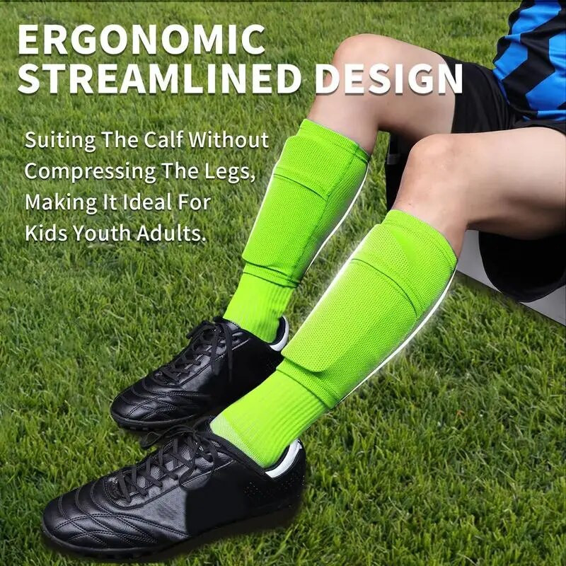 Soccer Shin Guards Προστατευτικό μανίκι με ένθετο προστατευτικό κνήμης τσέπης για νέους και ενήλικες Εξοπλισμός ποδοσφαίρου για μείωση του κραδασμού