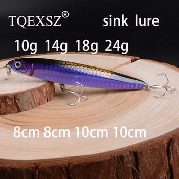 Μολύβι Sinking Fishing Lure Βάρη 10-24g Bass Fishing Deckle Lures Αξεσουάρ ψαρέματος Θαλπωρή αλμυρού νερού Fish Bait Trolling