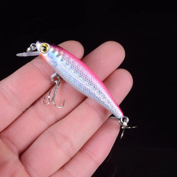 1 τεμ 6,5 cm/4,5 g Minnow Fishing Lure 3D Eyes Crankbait Wobblers Τεχνητό Πλαστικό Σκληρό Δόλωμα Peche Είδη ψαρέματος