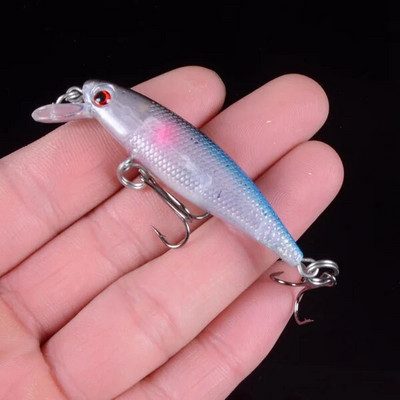 1 vnt 6,5 cm / 4,5 g Minnow žvejybos masalas 3D Eyes Crankbait vobleriai dirbtinio plastiko kieto masalo peche žvejybos reikmenys