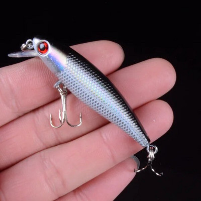 1 vnt 6,5 cm / 4,5 g Minnow žvejybos masalas 3D Eyes Crankbait vobleriai dirbtinio plastiko kieto masalo peche žvejybos reikmenys