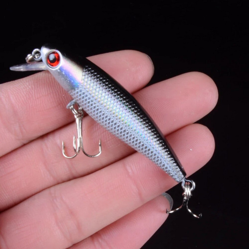 1 vnt 6,5 cm / 4,5 g Minnow žvejybos masalas 3D Eyes Crankbait vobleriai dirbtinio plastiko kieto masalo peche žvejybos reikmenys
