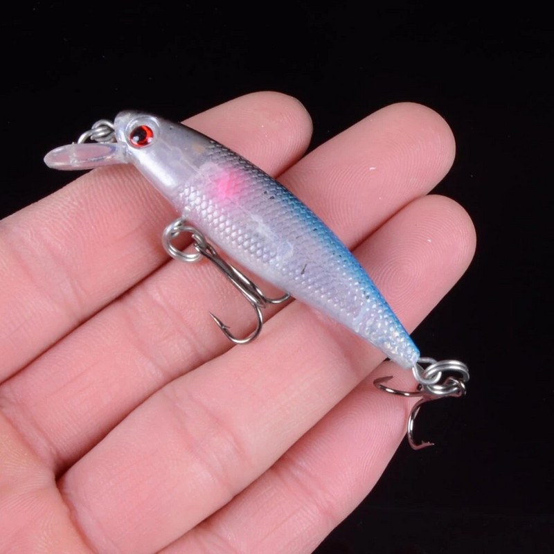 1 vnt 6,5 cm / 4,5 g Minnow žvejybos masalas 3D Eyes Crankbait vobleriai dirbtinio plastiko kieto masalo peche žvejybos reikmenys