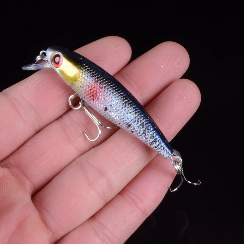 1 vnt 6,5 cm / 4,5 g Minnow žvejybos masalas 3D Eyes Crankbait vobleriai dirbtinio plastiko kieto masalo peche žvejybos reikmenys