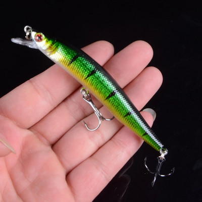1gab Lifelike Minnow zvejas ēsma 10 cm 8,5 g Swimbait peldoši vobleri Lure Popper zvejas māneklis Pesca ar 3D acīm