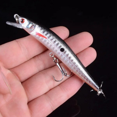 1kom realistični mamac za pecanje Minnow 10cm 8.5g Swimbait plutajući vobleri mamac Popper mamac za pecanje Pesca s 3D očima