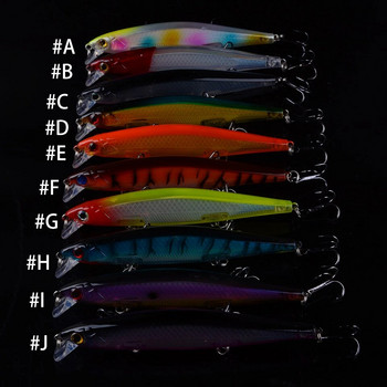 1τμχ Wobblers Jerkbait 10 Χρώματα 110mm 13g Hard Bait Minnow Crank Fishing lures Crankbait Bass #6 Αιχμηρά αγκίστρια με 3D μάτια