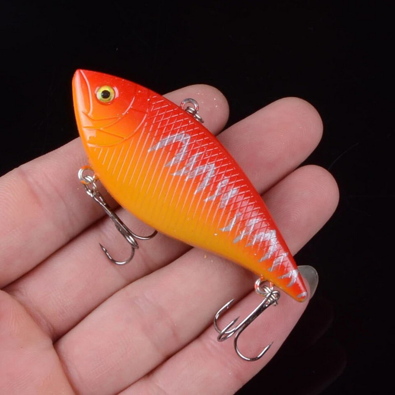 7cm 10,5g Vib Lure Cieta plastmasas zivju mākslīgā ēsma makšķerēšanai 3D Eyes Swimbait Crankbait Vobleri zvejas māneklis
