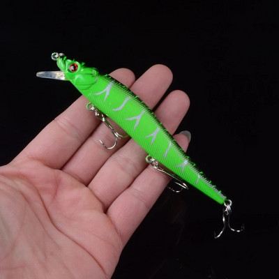 1 tk Classic Minnow kalastuslant, kõva kunstsööt, biooniline 3D silmad 11,5 cm 14 g kalapüügivoblerid Crankbait plastist kalatarbed