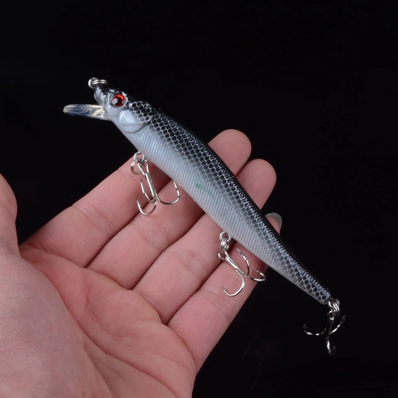 1 tk Classic Minnow kalastuslant, kõva kunstsööt, biooniline 3D silmad 11,5 cm 14 g kalapüügivoblerid Crankbait plastist kalatarbed