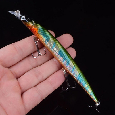 1 komad dulji 13,5 cm mamci za pecanje Minnow Vobleri 3D oči Plutajući mamci za morske šarane Tvrdi mamci Pesca Isca 3D oči