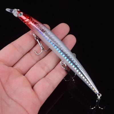 1 komad dulji 13,5 cm mamci za pecanje Minnow Vobleri 3D oči Plutajući mamci za morske šarane Tvrdi mamci Pesca Isca 3D oči