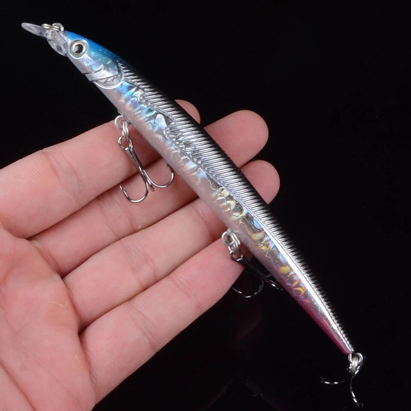 1 komad dulji 13,5 cm mamci za pecanje Minnow Vobleri 3D oči Plutajući mamci za morske šarane Tvrdi mamci Pesca Isca 3D oči