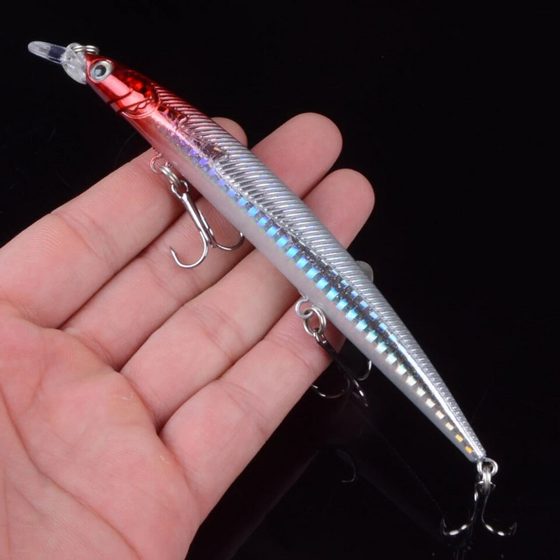 1 komad dulji 13,5 cm mamci za pecanje Minnow Vobleri 3D oči Plutajući mamci za morske šarane Tvrdi mamci Pesca Isca 3D oči